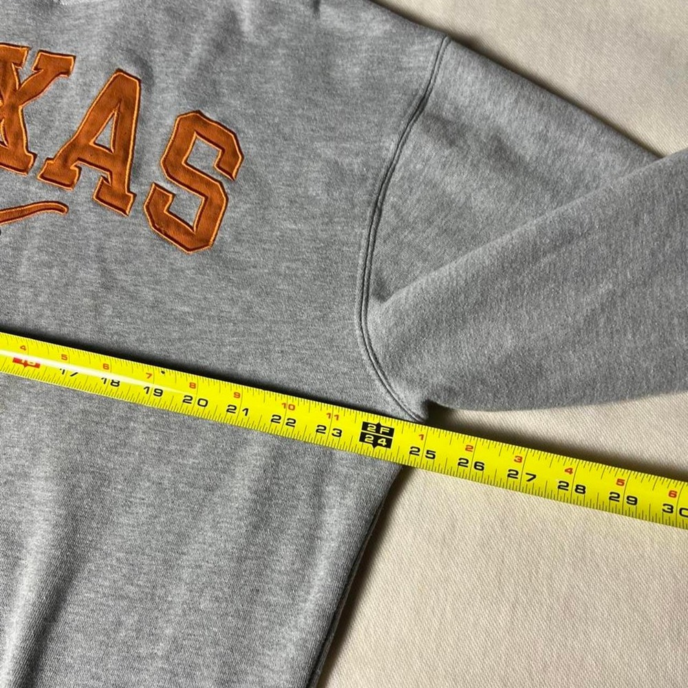 Gray Texas Longhorns hoodie with orange 'TEXAS' embroidered text - Picture 3 of 8